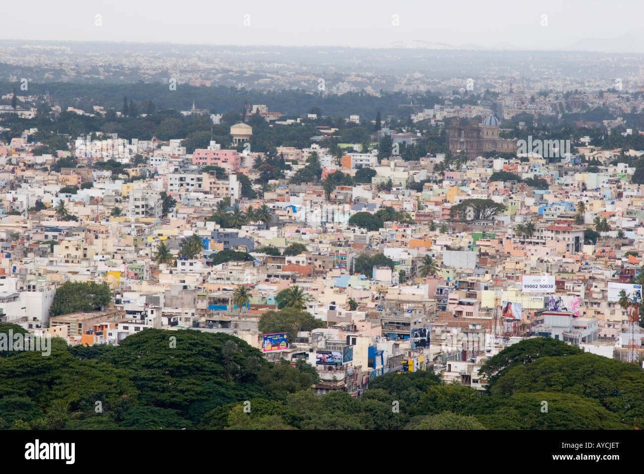 Aerial panoramic view over the garden city of Bangalore in Karnataka India Stock Photo Alamy