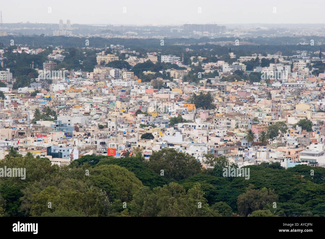 Aerial panoramic view over the garden city of Bangalore in Karnataka India Stock Photo Alamy