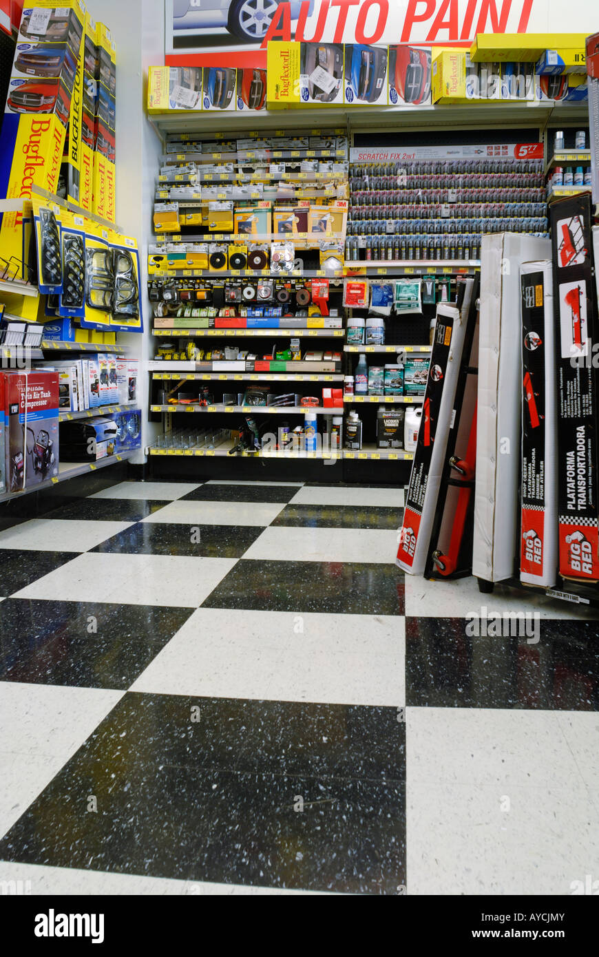 Commercial interior of an Auto parts store Stock Photo - Alamy