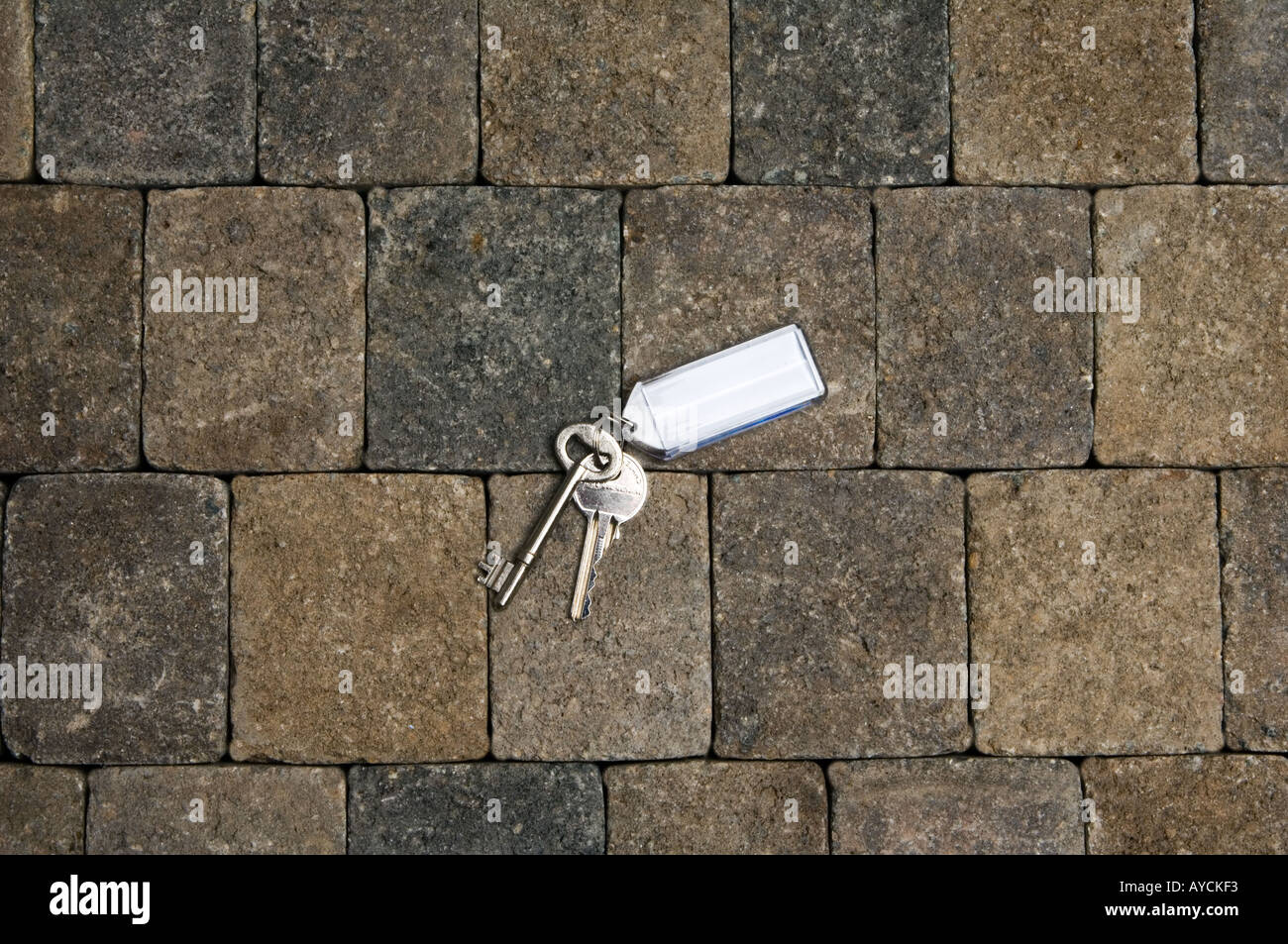 A set of house keys on a brick ground Stock Photo Alamy