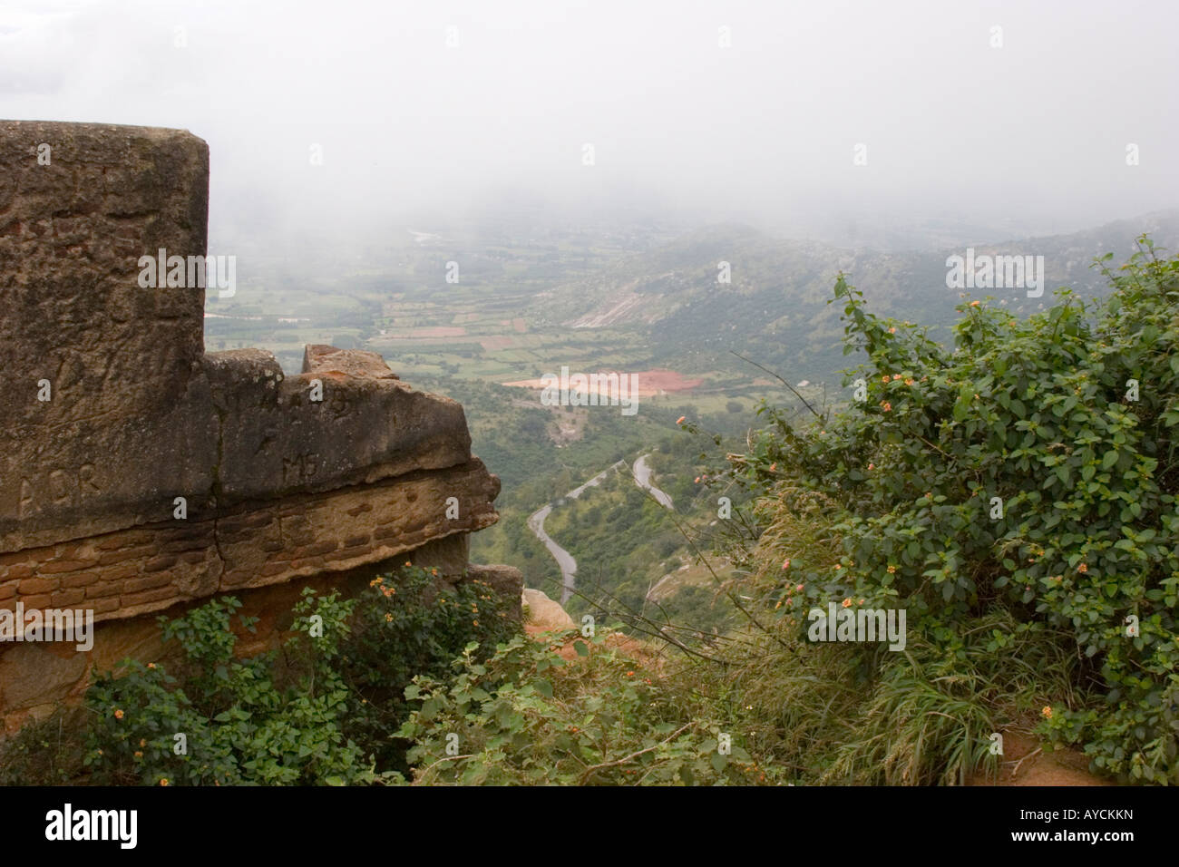View from the Tipu Sultan s fort at theTipu Drop Stock Photo