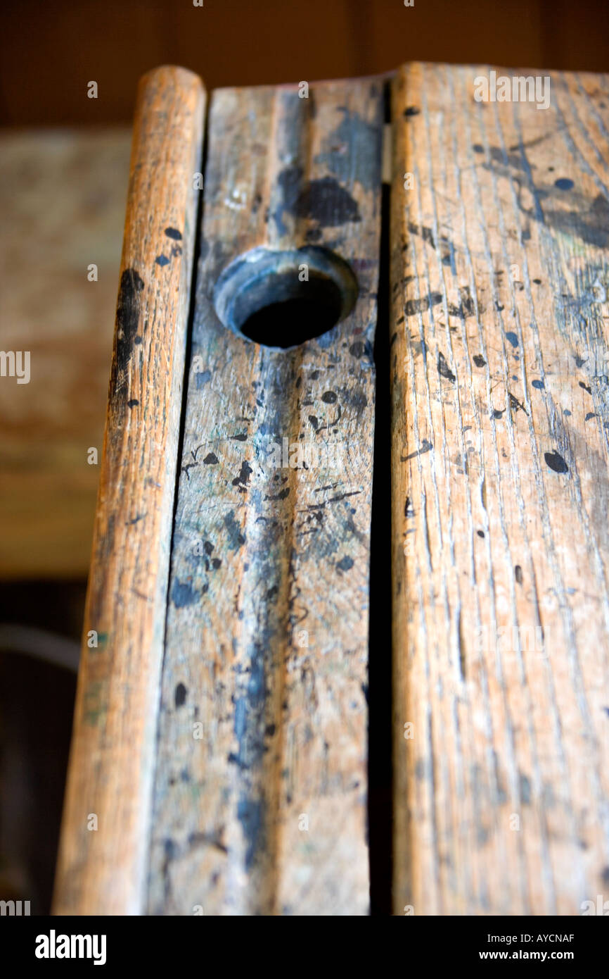 Desk with inkwell Stock Photo Alamy
