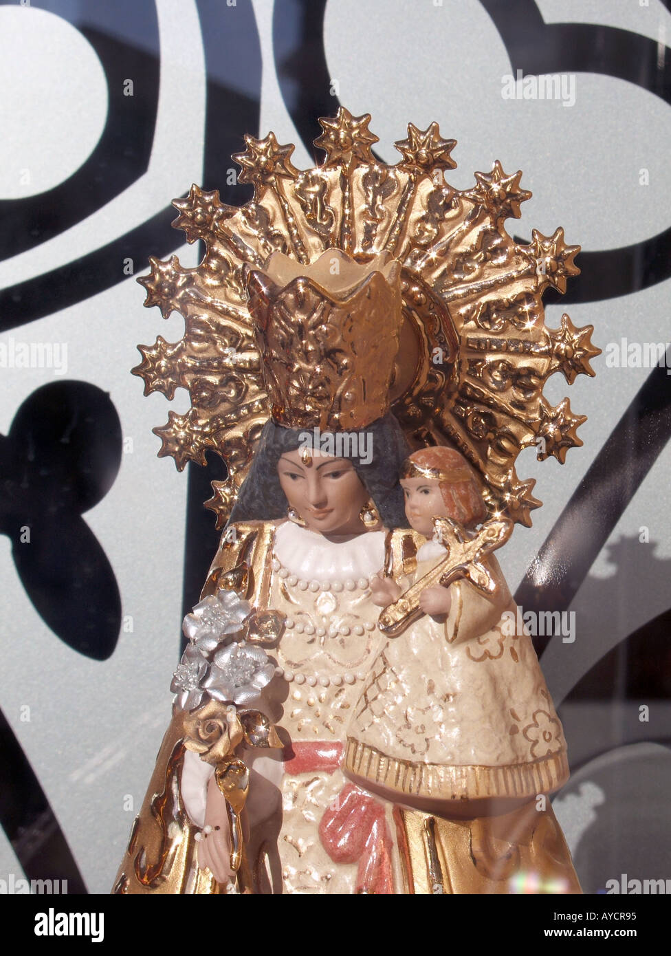 madonna in gift shop, valencia, spain Stock Photo Alamy