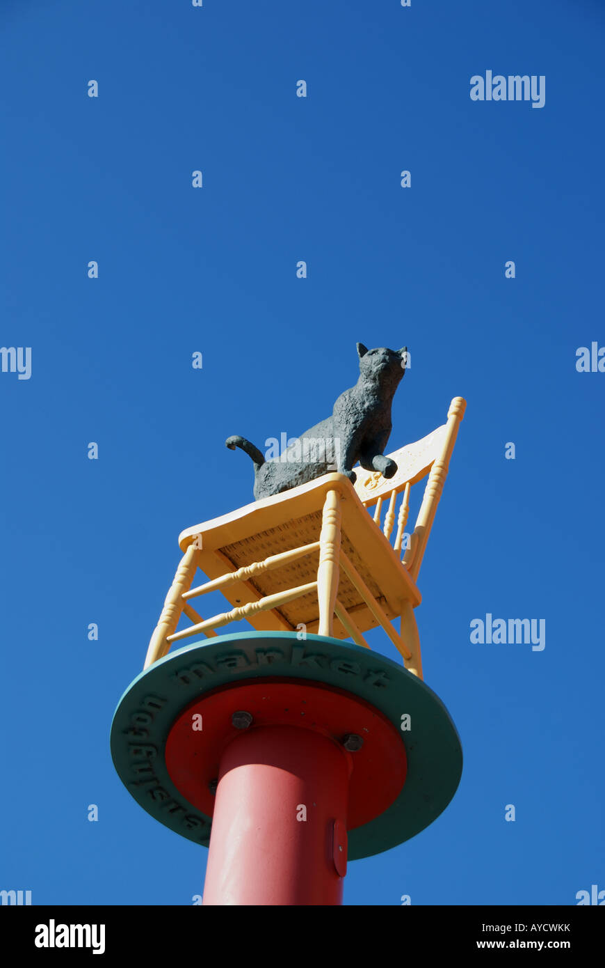 A cat on a chair sculpture in Toronto Canada Stock Photo