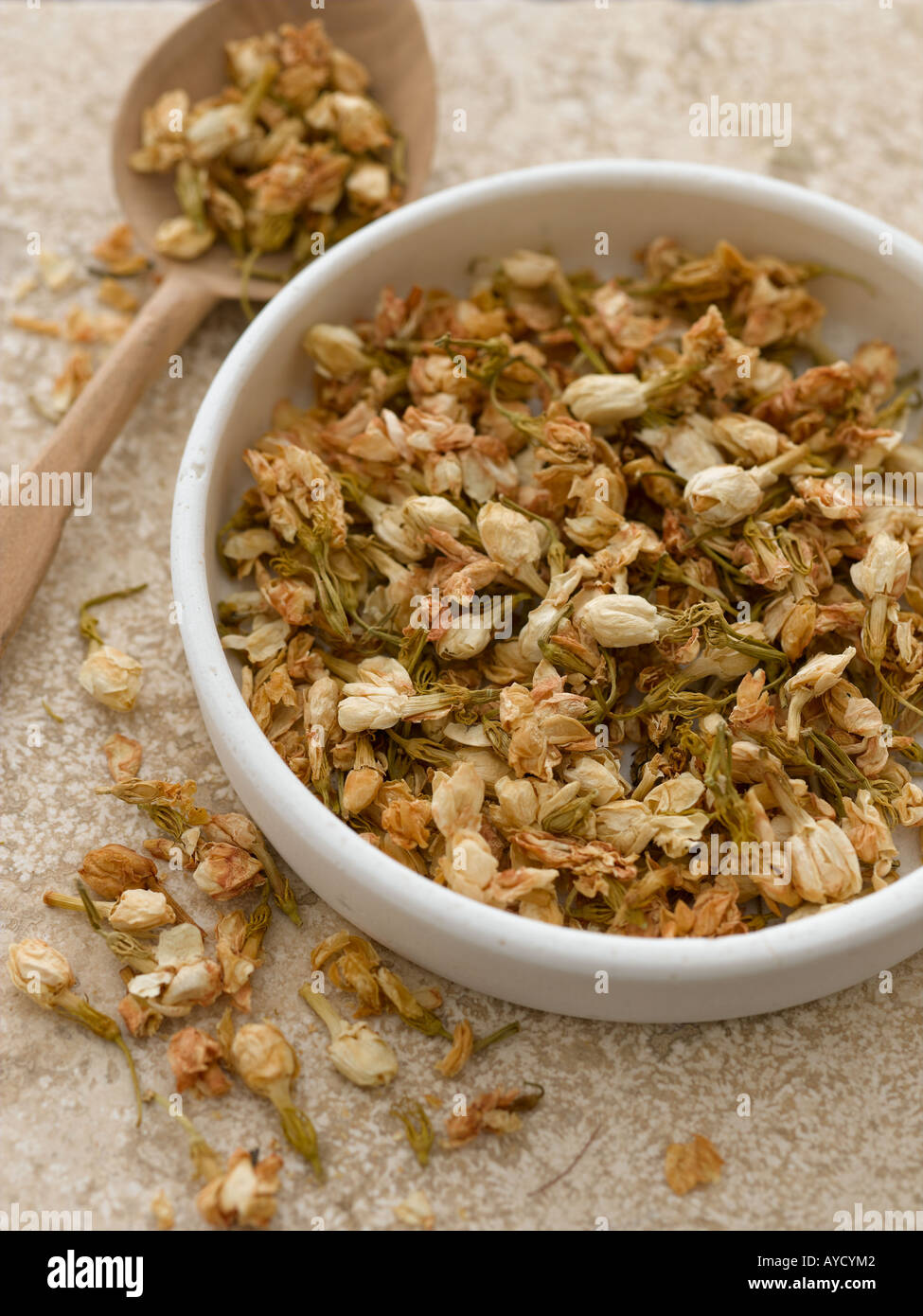 Dried jasmine flowers shot with Hasselblad medium format digital Stock Photo