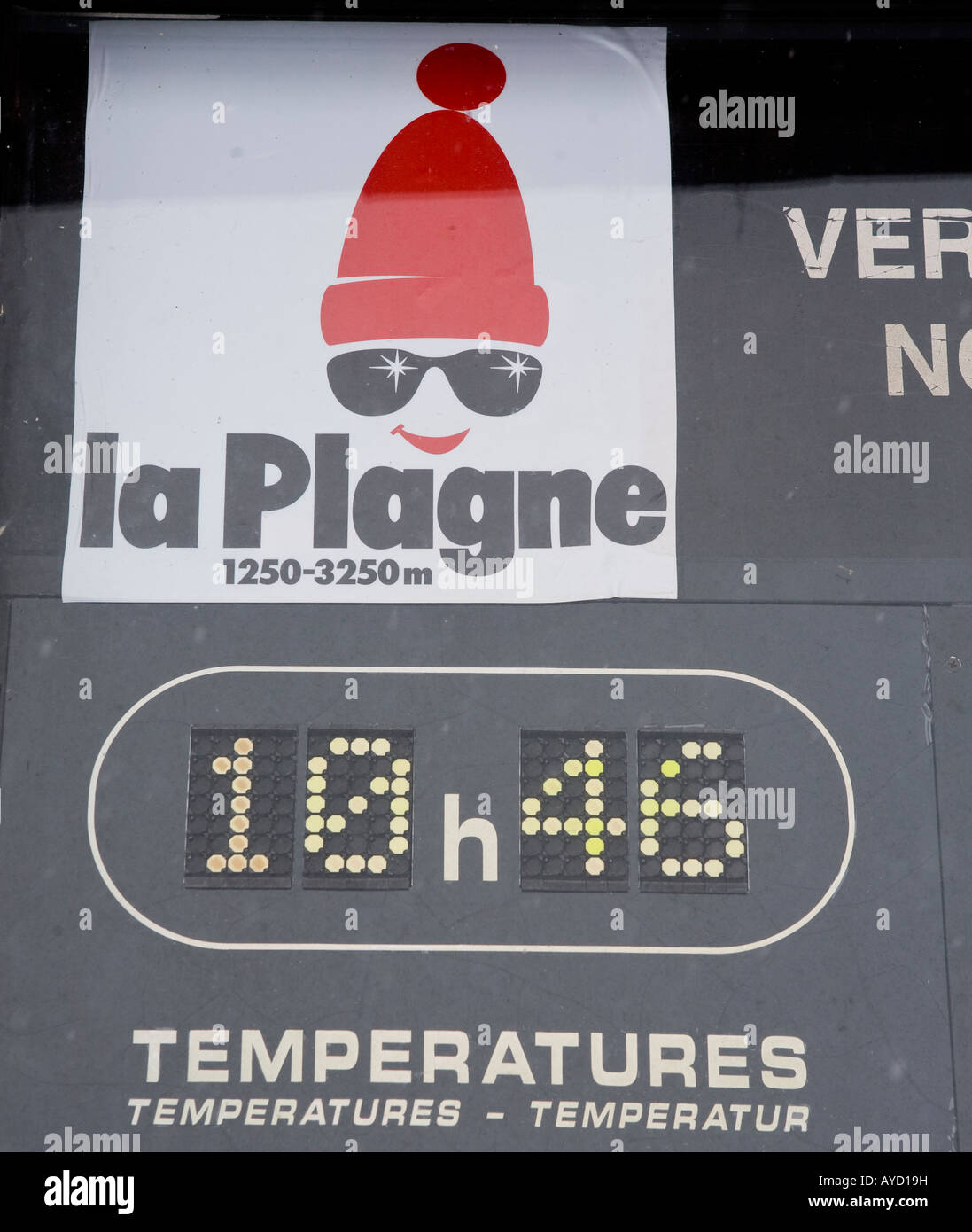 Time In La Plagne Purpose Built Ski Resort French Alps Europe Stock Photo