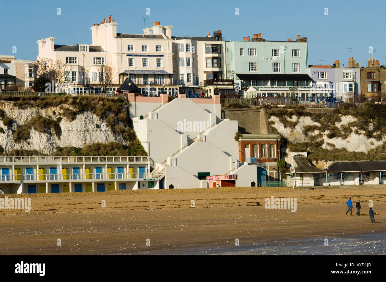 Viking Bay, Broadstairs, Kent, United Kingdom showing the steps to the
