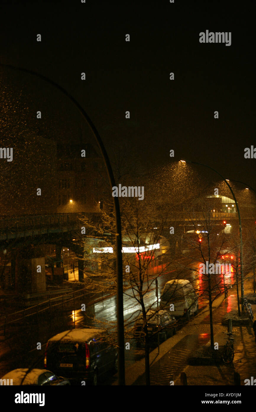 snow in Berlin at the Schoenhauser Allee Stock Photo Alamy
