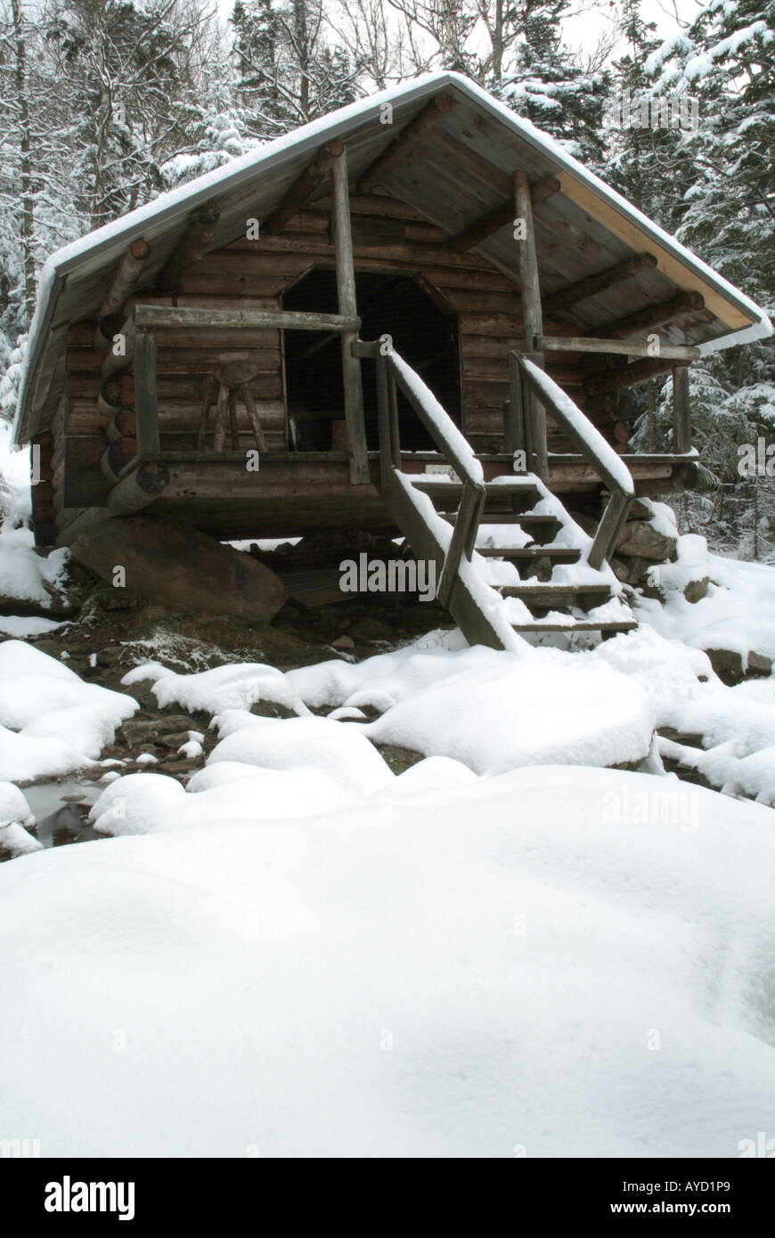Shelter White Mountain National Forest Of New Hampshire Usa Stock