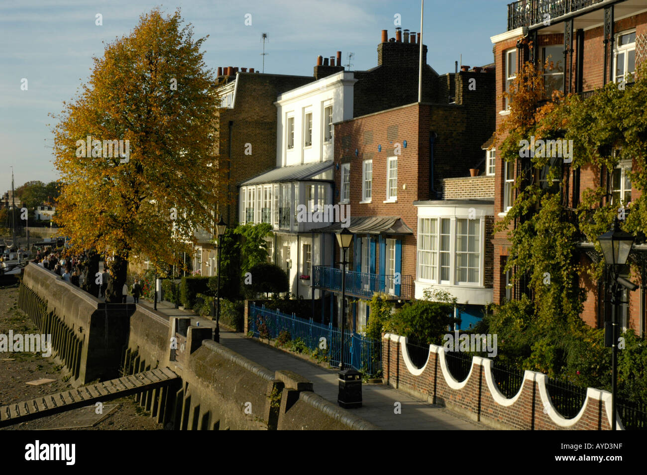 Lower Mall next to the River Thames at Hammersmith London England Stock