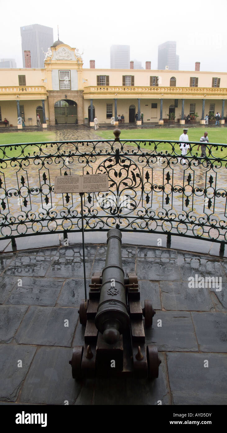Ships cannon inside courtyard of Castle of Good Hope, Cape Town, South Africa Stock Photo