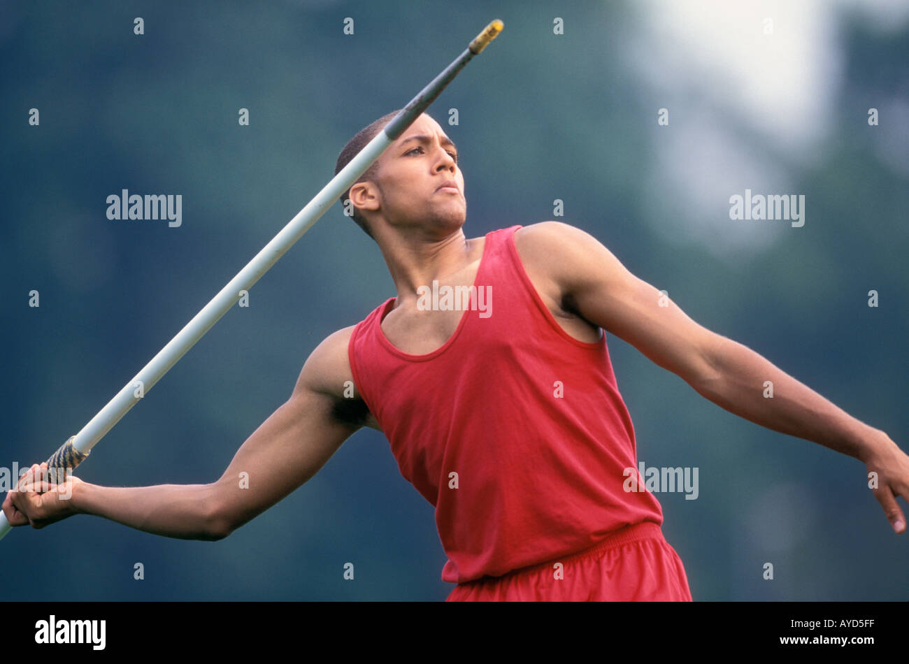 Athlete throwing a javelin Stock Photo - Alamy