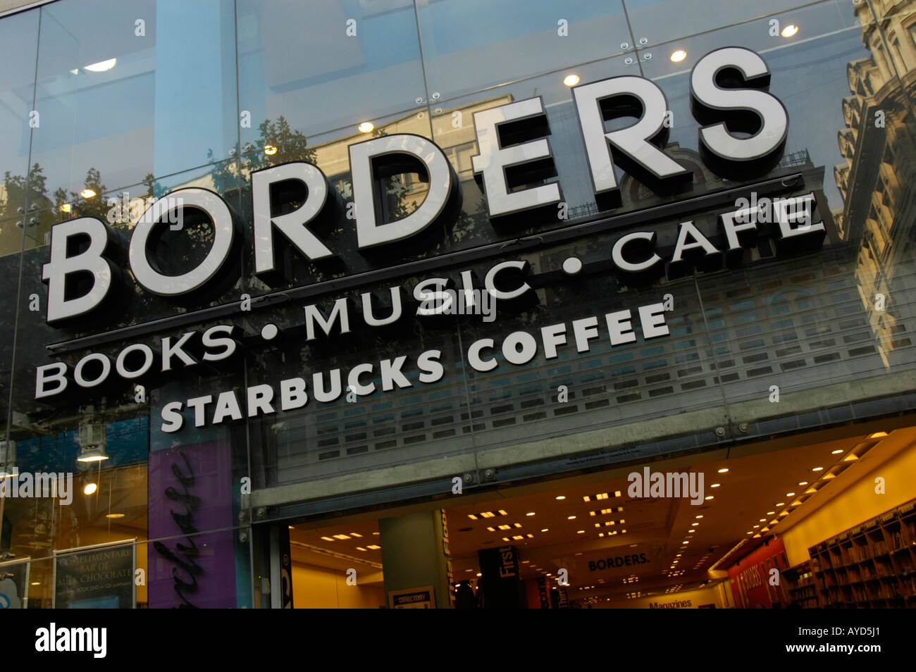 Exterior of Borders London England Stock Photo Alamy