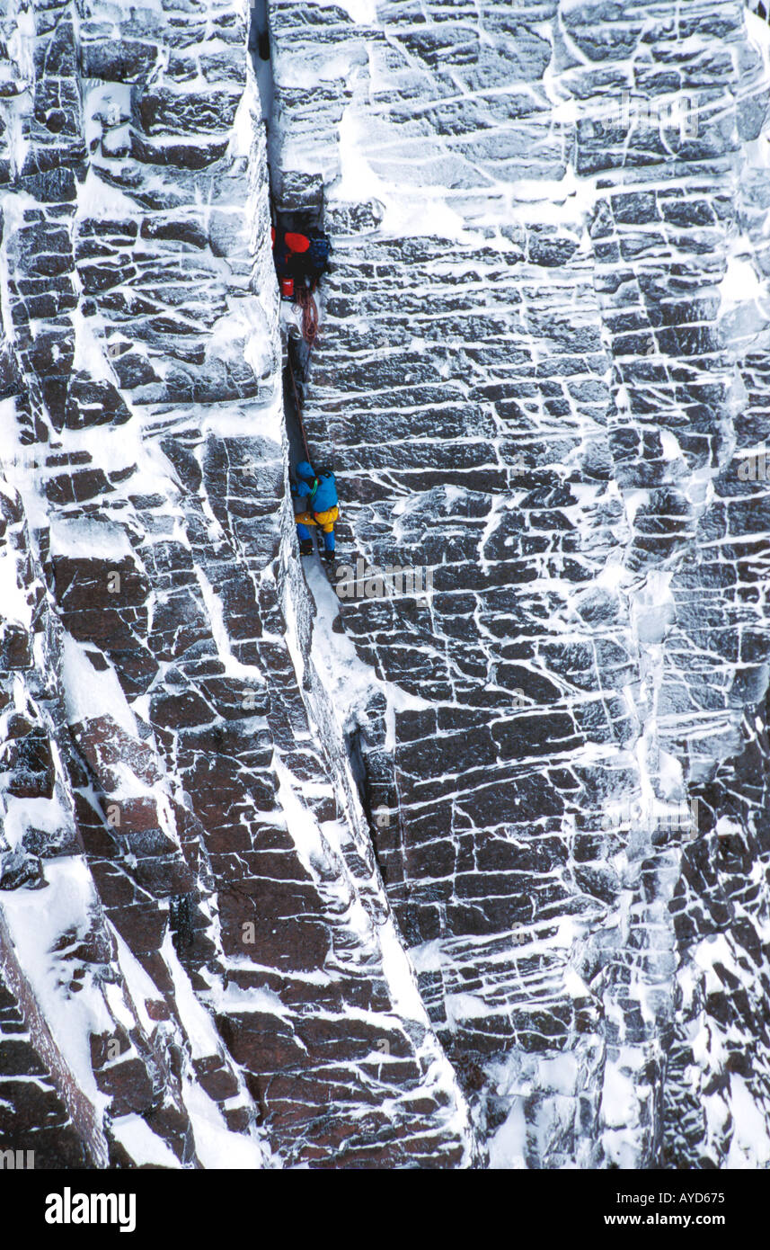 Two climbers on the Northern Corries Cairngorm Scotland Stock Photo