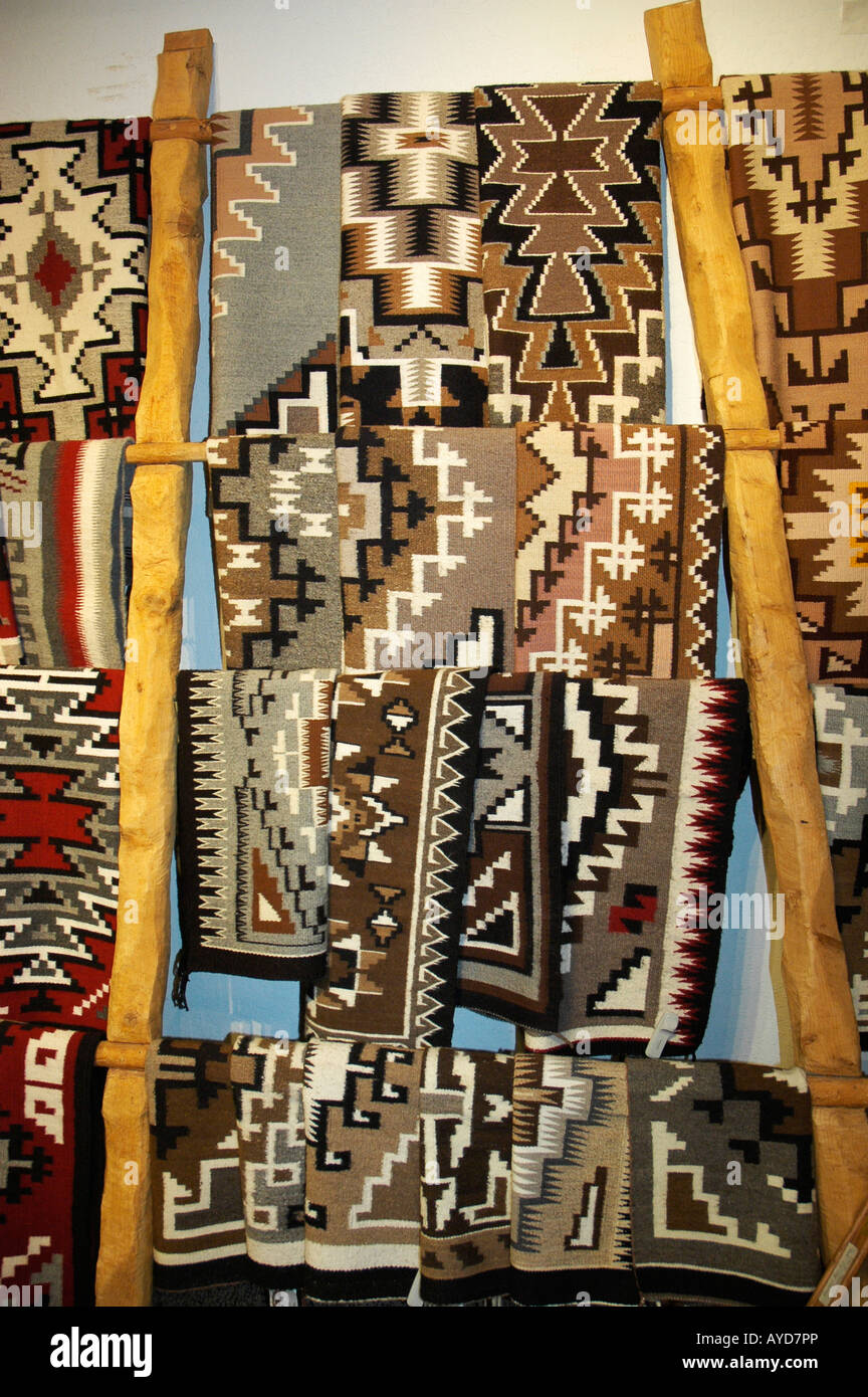 Native American blankets at Cameron Trading Post AZ Stock Photo Alamy