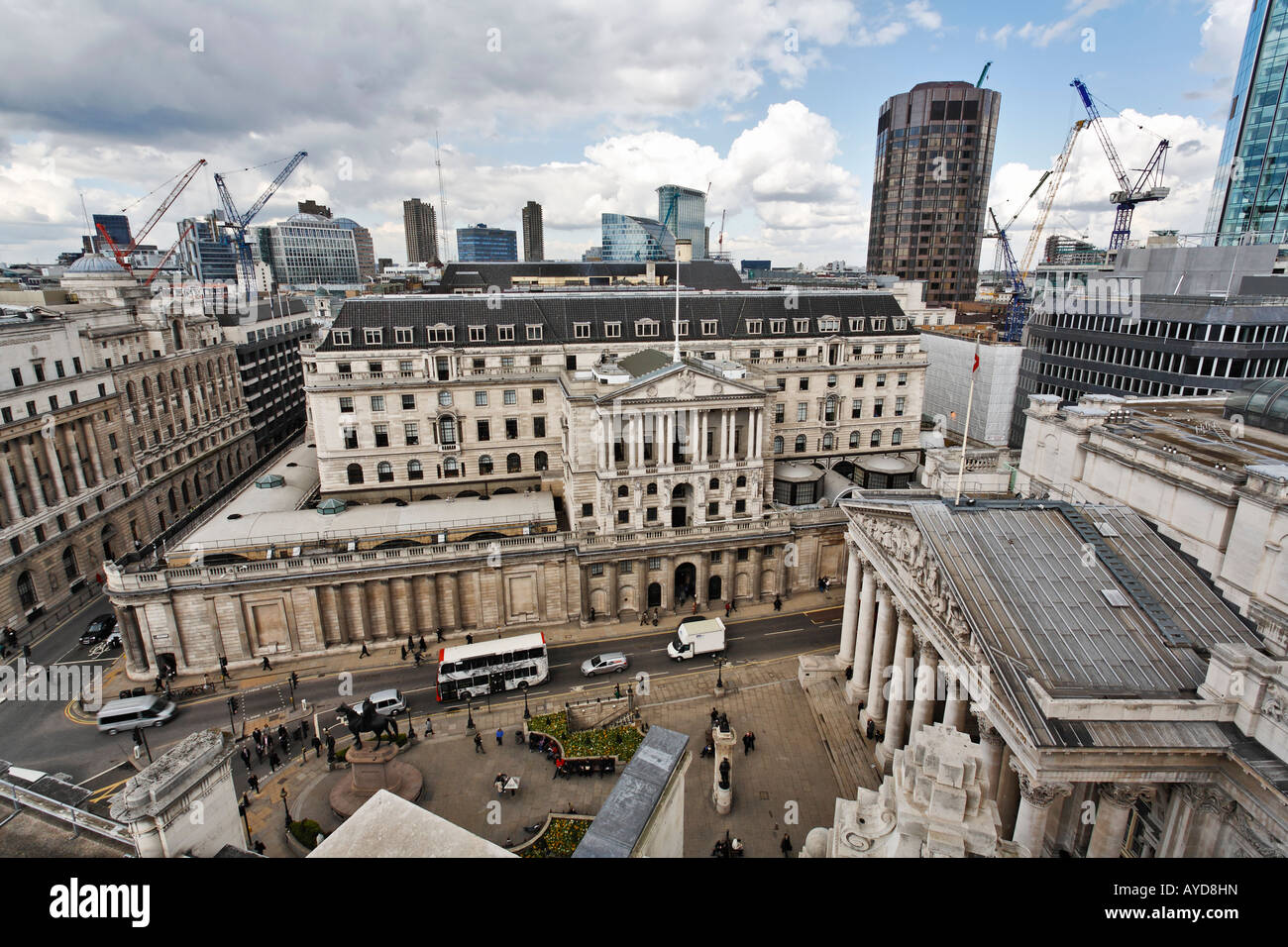 The Bank of England in the city landscape. Stock Photo