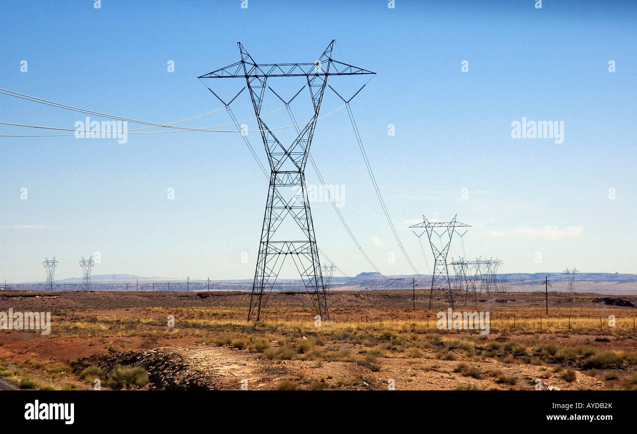 power grid lines Arizona Stock Photo - Alamy
