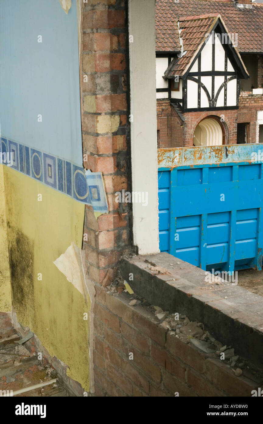 council houses in Carlisle, Cumbria, UK being demolished, following the