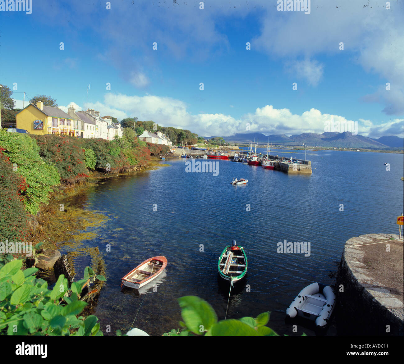 atlantic sea inlet on the irish coast, mountain range Stock Photo - Alamy