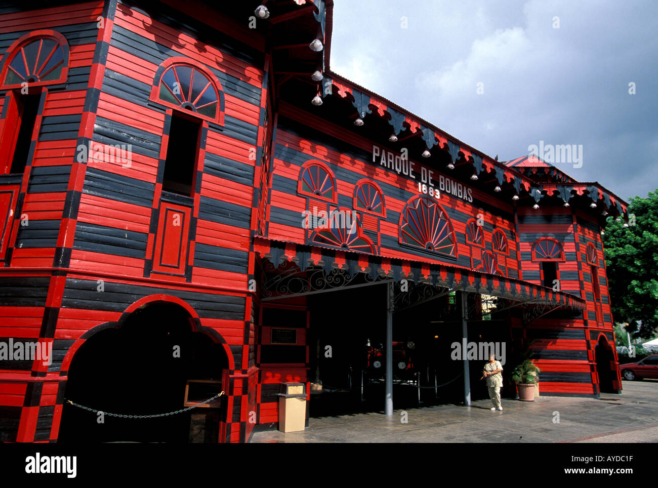 Ponce city, town Puerto Rico, Parque de Bombas famous red firehouse
