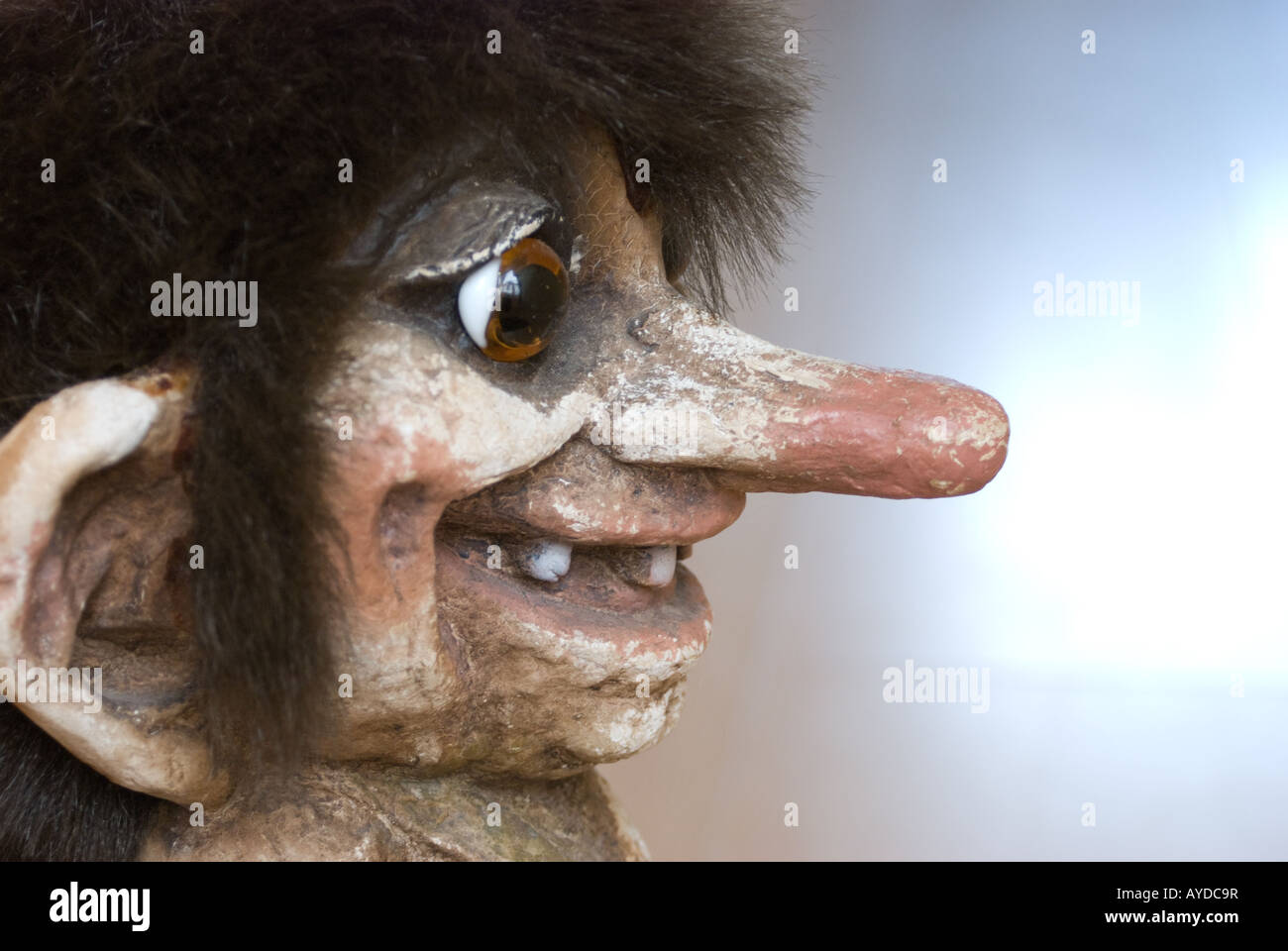 Smiling troll with long nose Stock Photo