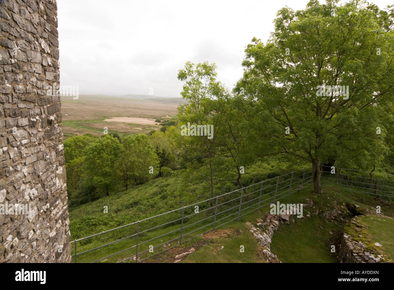 Weobley Castle Llanrhidian Marsh Gower Peninsula Wales View from castle roof Stock Photo