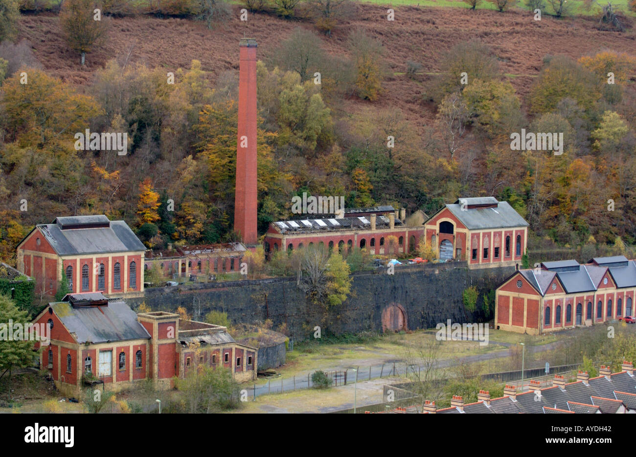 Navigation Colliery dating from 1907 derelict in the village of Crumlin