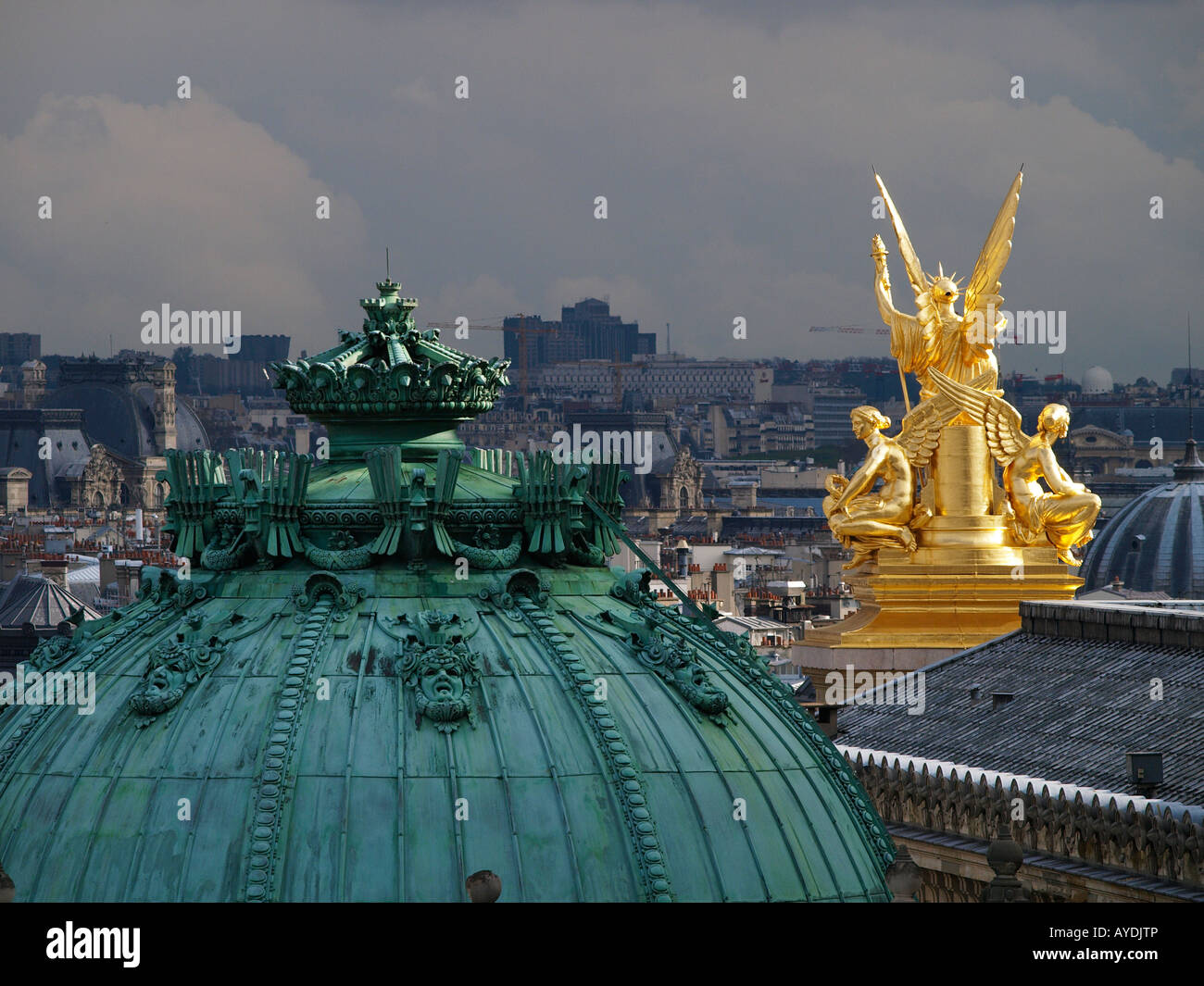 Paris rooftops in late afternoon light Stock Photo