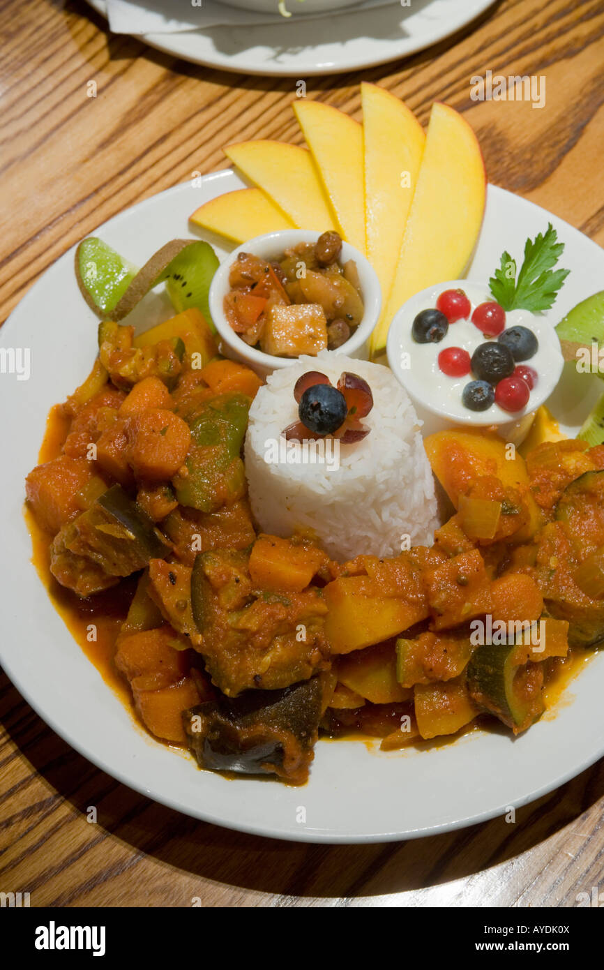 Balti Curry with home made apple chutney and greek salad Hendersons