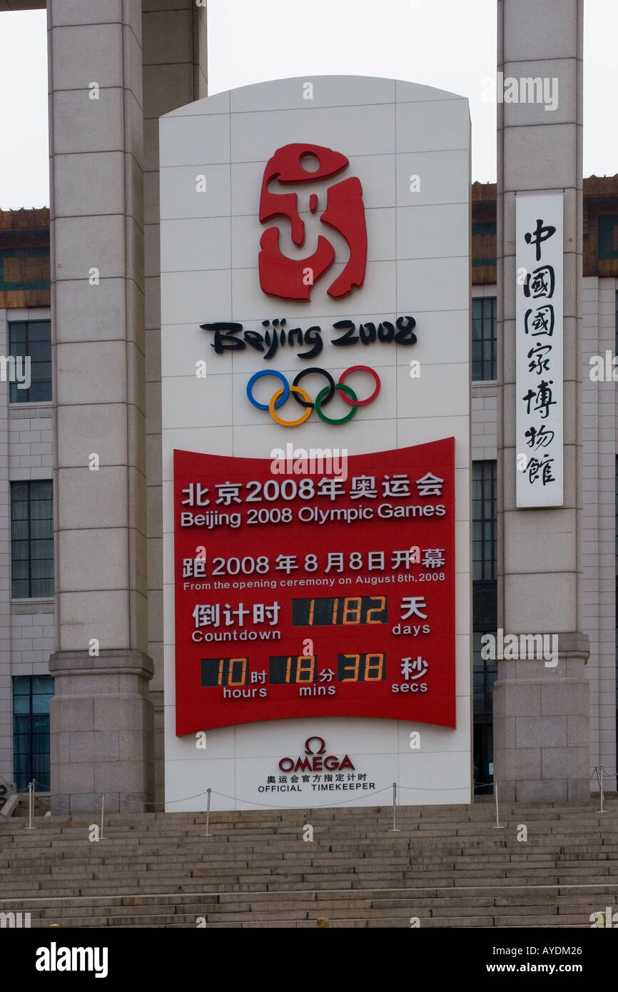 Olympic countdown clock beijing hires stock photography and images Alamy