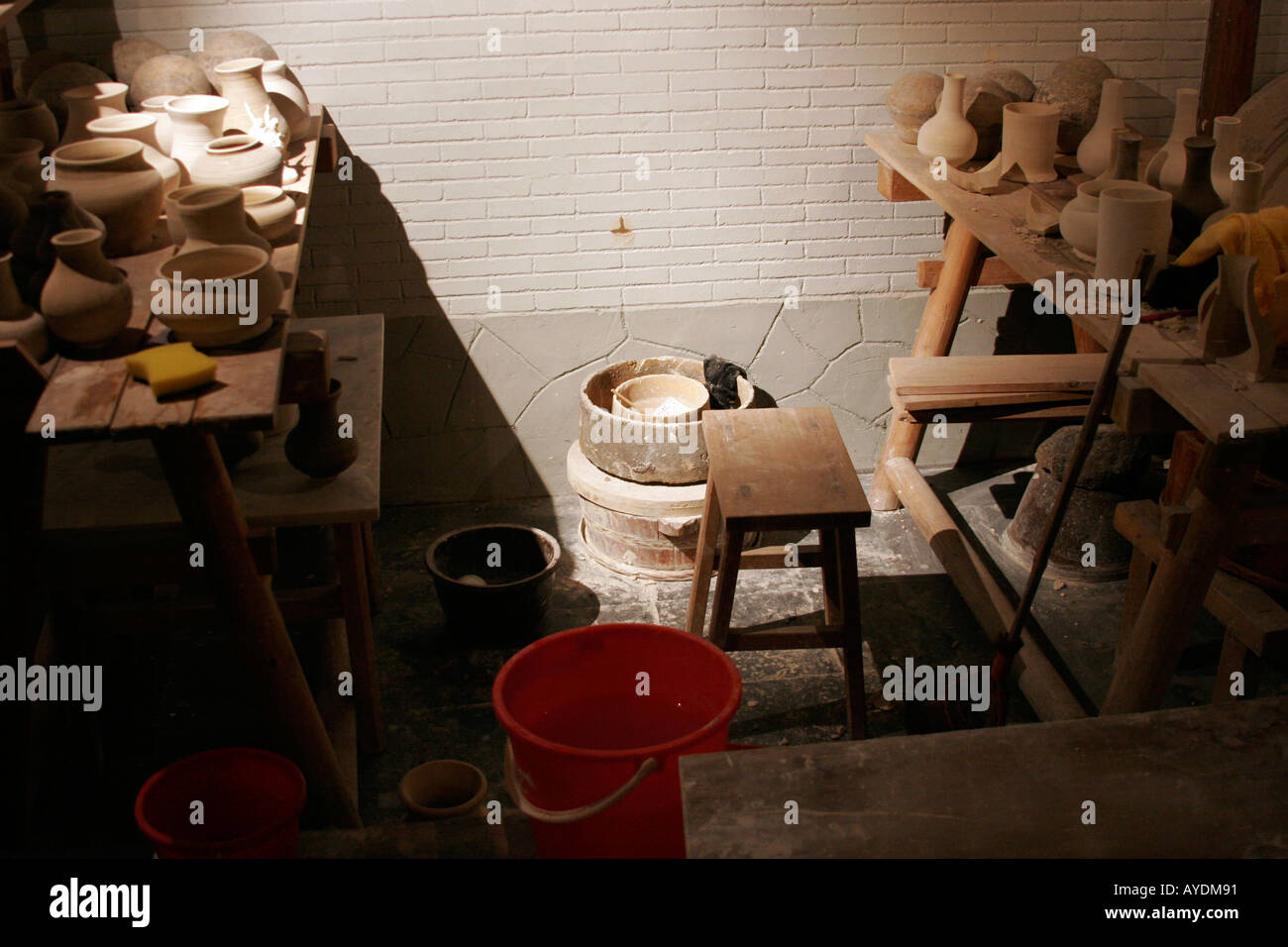 Replica of an ancient chinese pottery factory in the Provincial museum