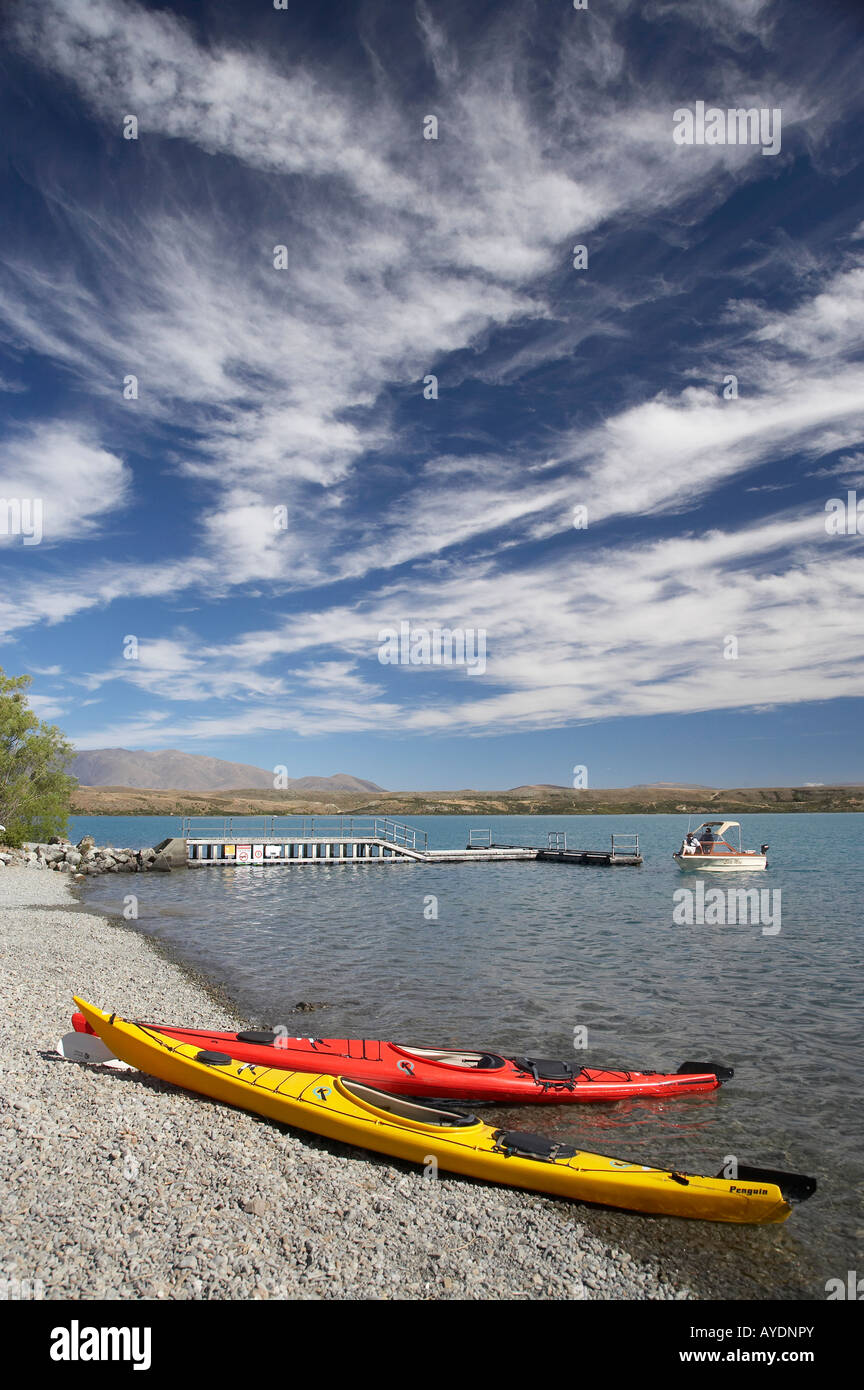 Kayaks Lake Ohau Mackenzie Country South Canterbury South Island New ...
