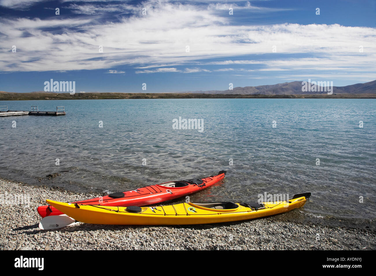 Kayaks Lake Ohau Mackenzie Country South Canterbury South Island New ...