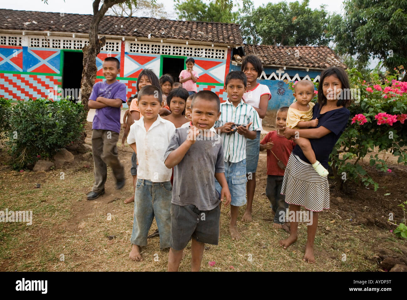 Huge family of children Ometepe Island Nicaragua Stock Photo