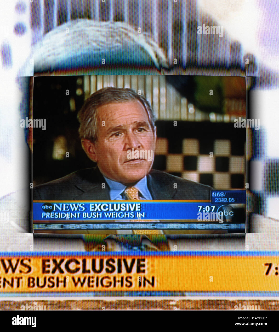 Bush during televised interview fall 2006 Stock Photo