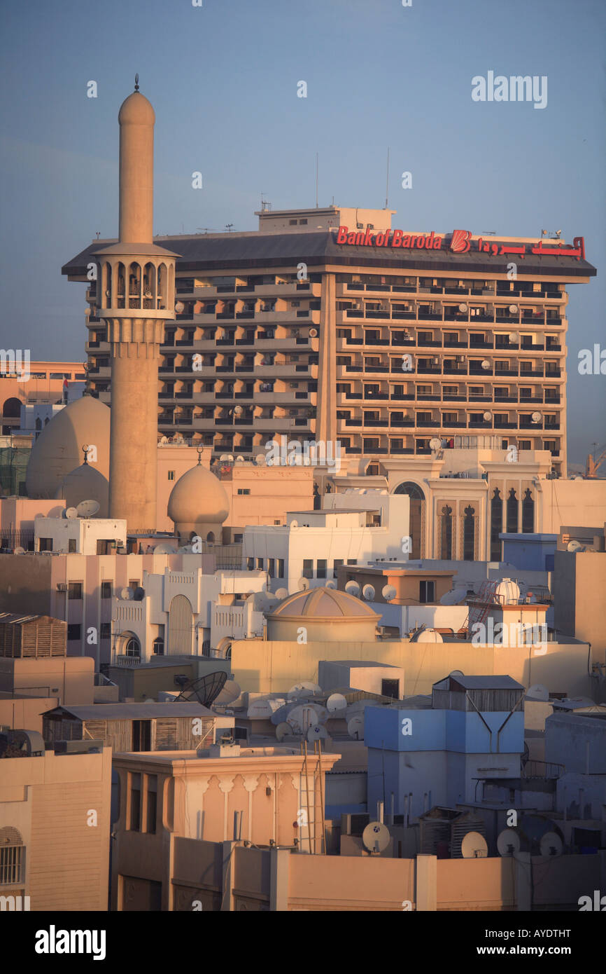 United Arab Emirates Dubai Bur Dubai district rooftop view Stock Photo