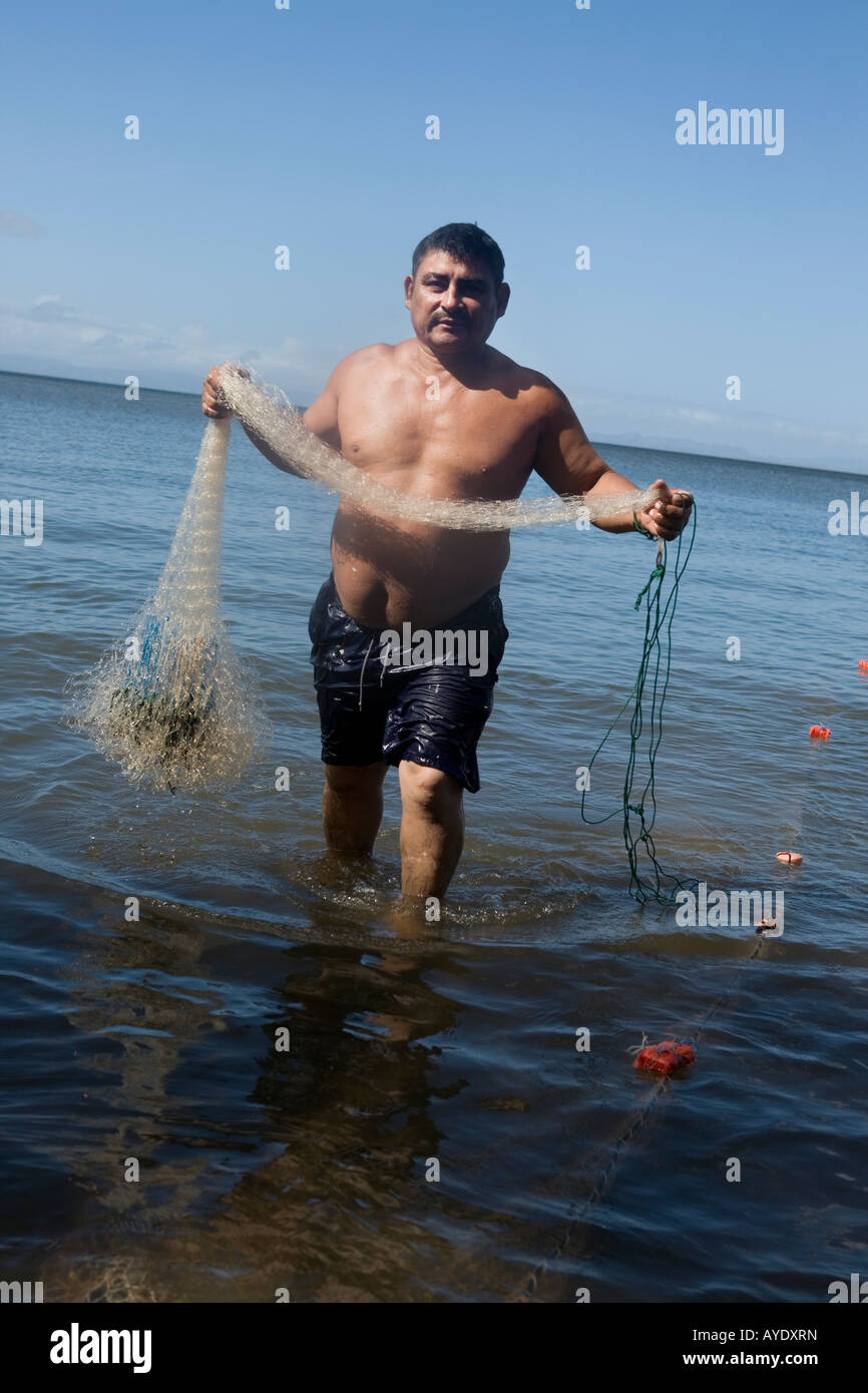 Netting fish from Lake Cocibolca Ometepe Island Nicaragua Stock Photo Alamy