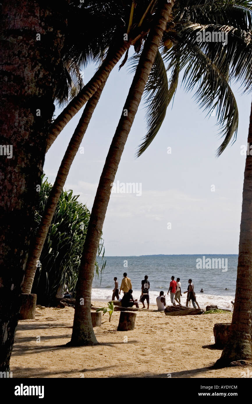 One of the main beach sites in Libreville, Gabon being enjoyed by the ...