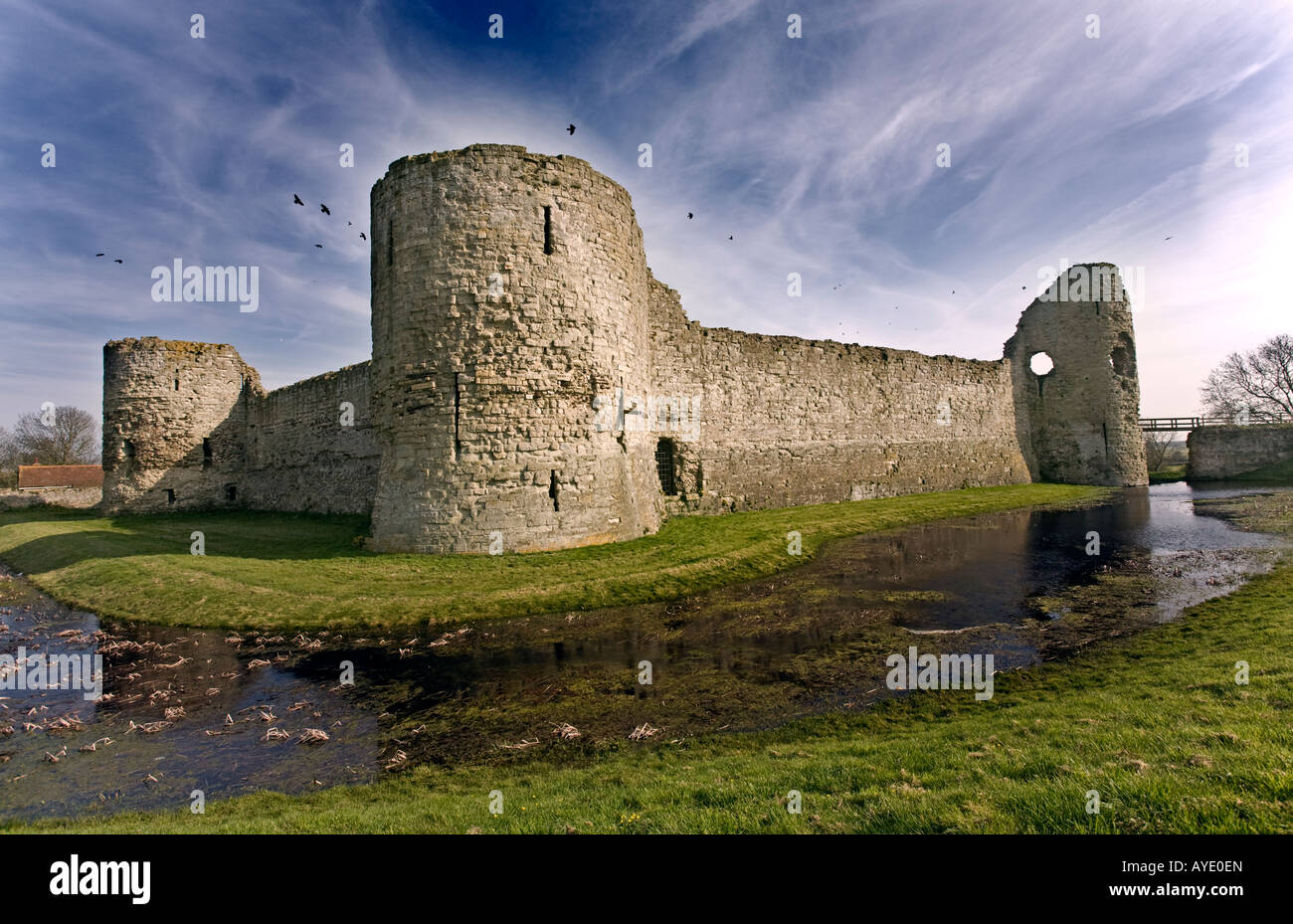 Pevensey Castle ruins, East Sussex, England Stock Photo