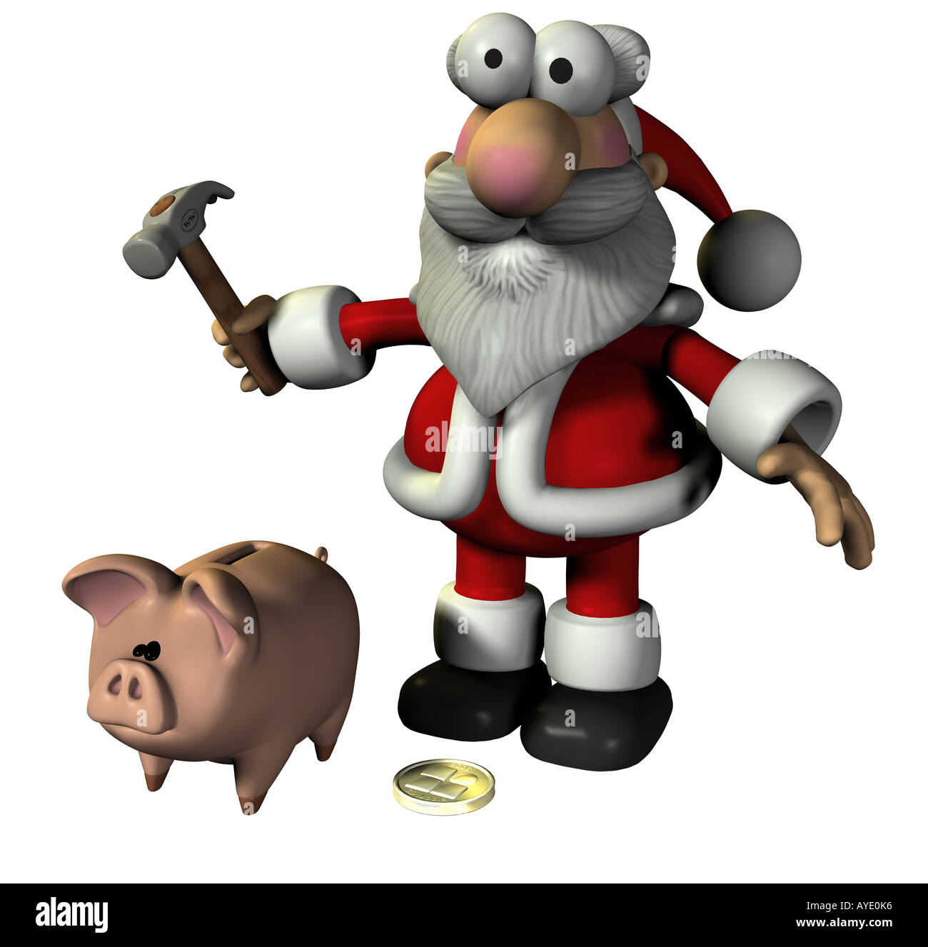 Santa Claus piggy bank Stock Photo