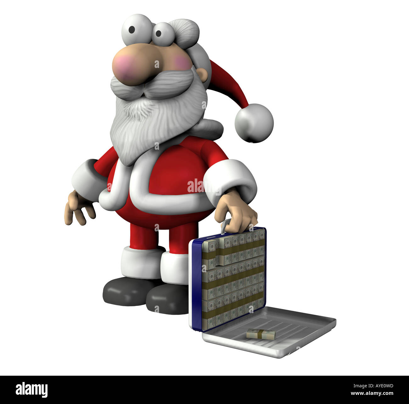 Santa Claus with case Stock Photo
