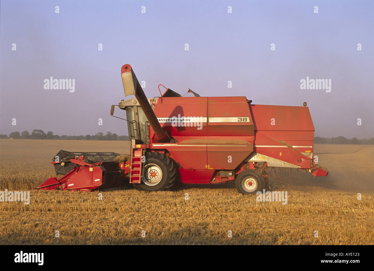 Massey Ferguson Combine Harvester Near Upper Heyford Oxfordshire Stock Photo