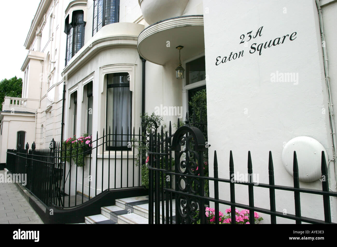 Eaton Square and terrace in Belgravia London home to many embassies and