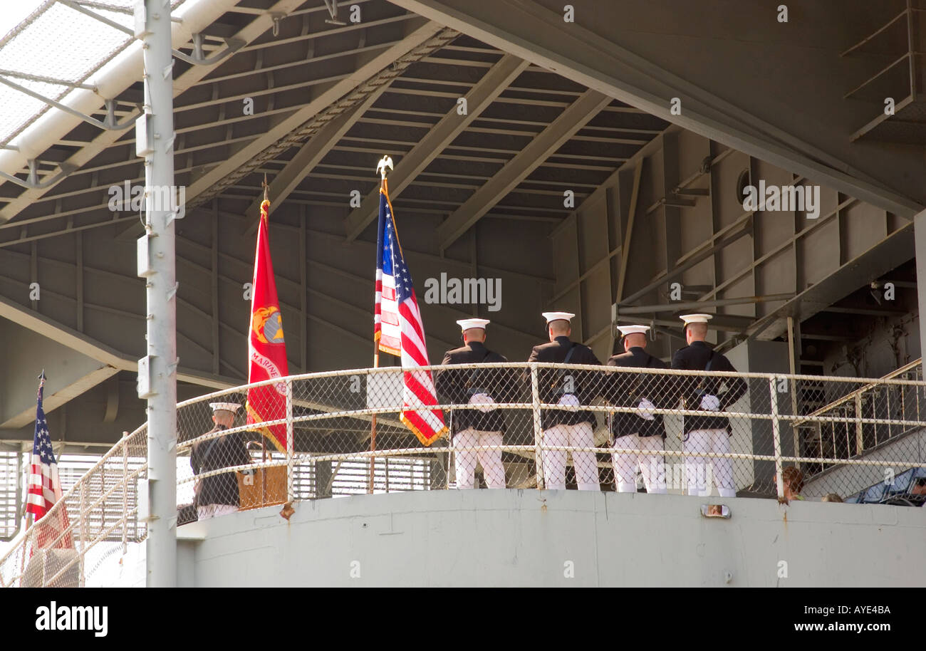 Marine Ceremony on Board USS Yorktown Charleston SC USA Stock Photo Alamy