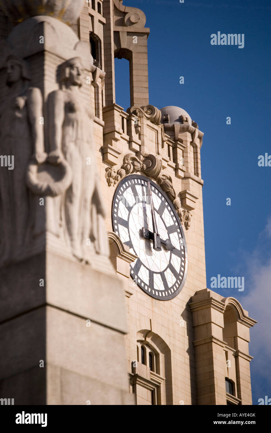 Clock face of the Liver Building, Liverpool, England, UK Stock Photo Alamy