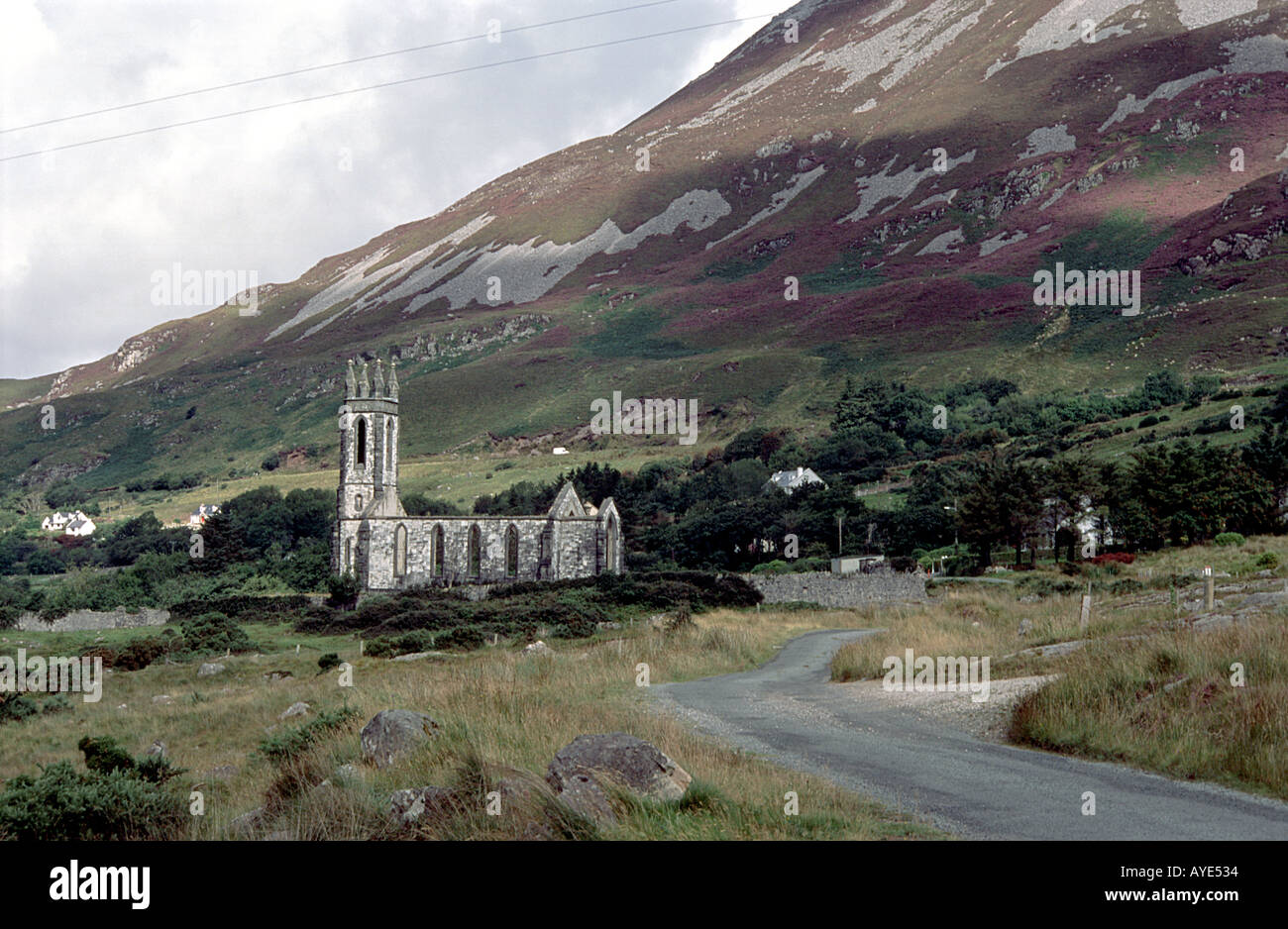 Derelict Church Poisoned Glen Co Donegal Ireland Eire Stock Photo