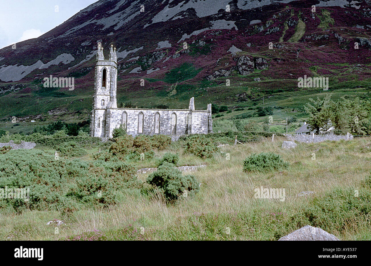 Derelict Church Poisoned Valley Co Donegal Ireland Eire Stock Photo