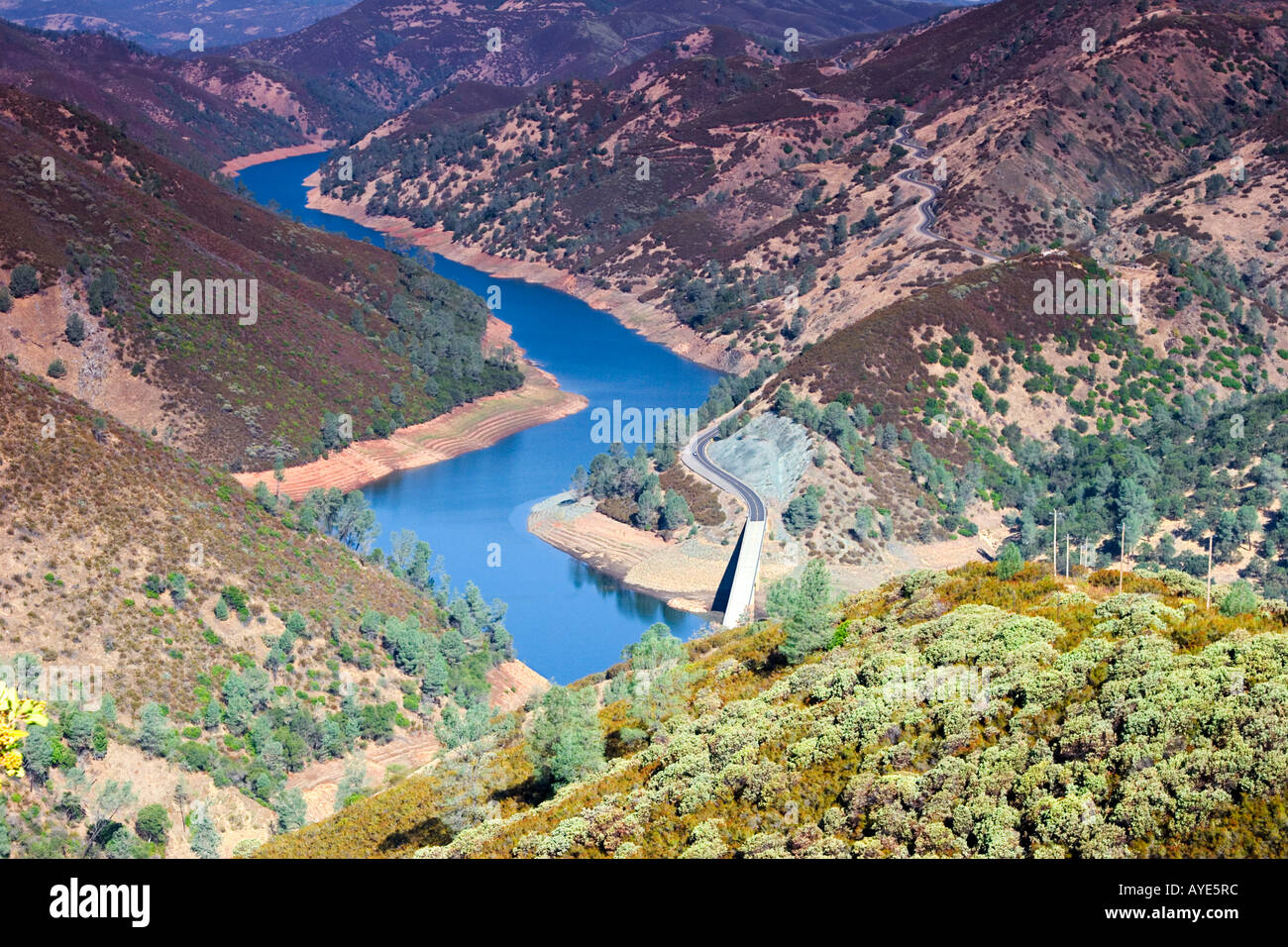 Lake McClure and the Merced River, California Stock Photo Alamy