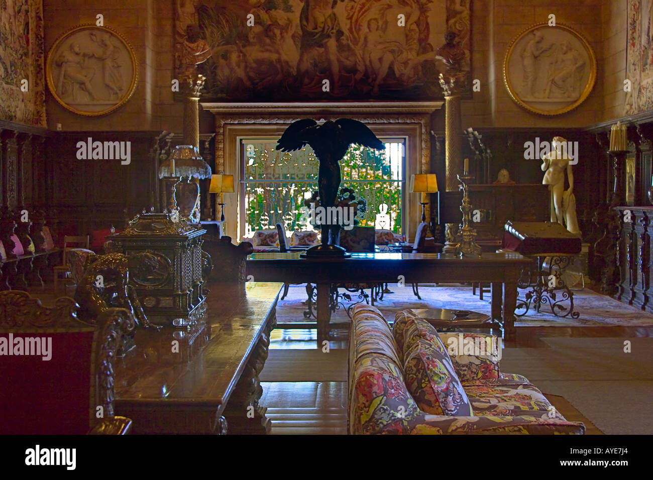 Interior of Casa Grande, Hearst Castle Stock Photo - Alamy