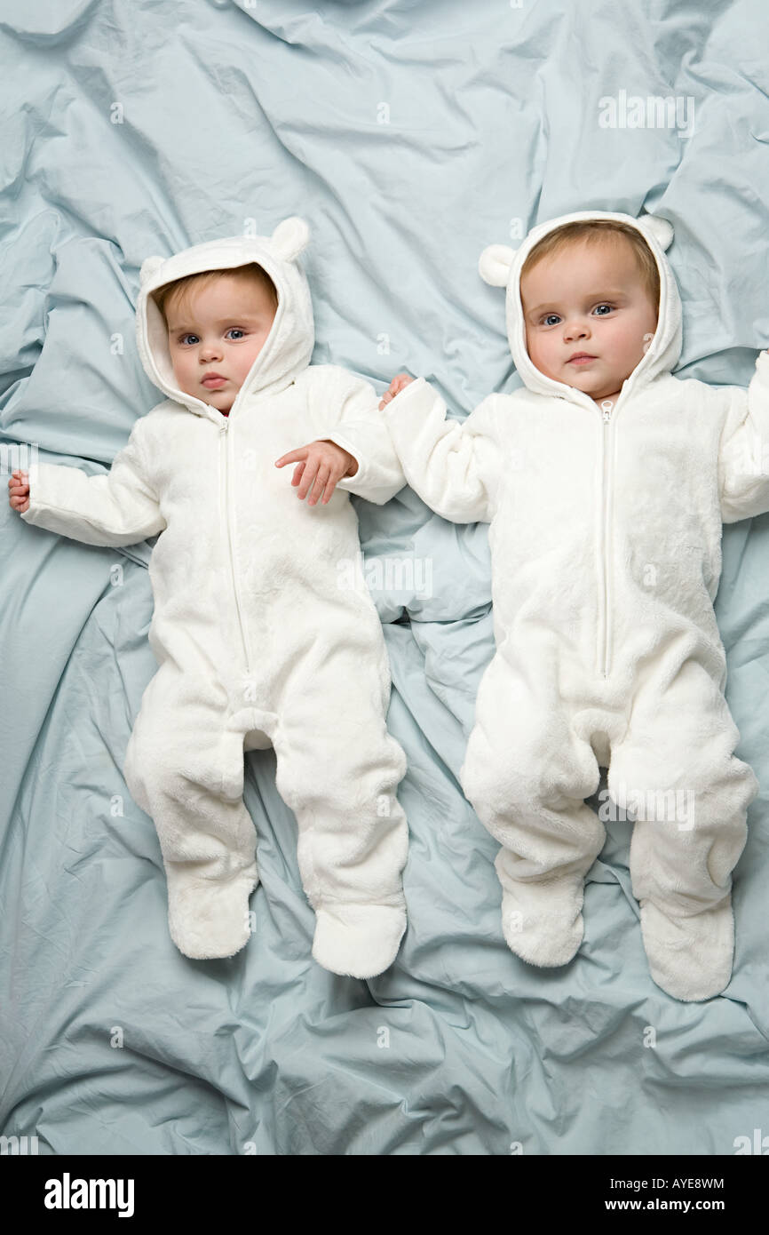 Twin babies Stock Photo